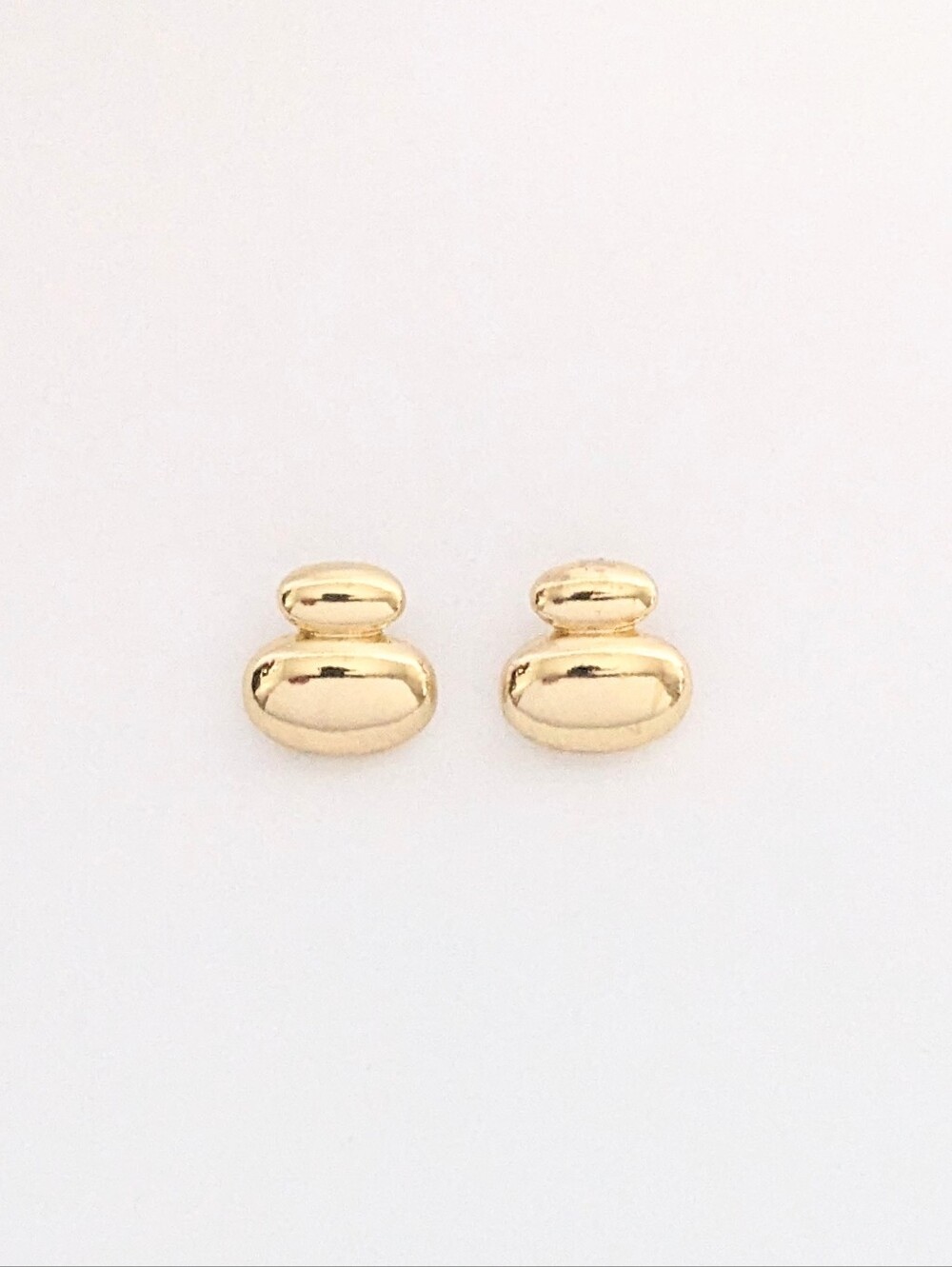 Gold Double-Dome Stud Earrings